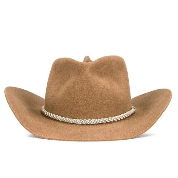 NEW Gladys Tamez Millinery Alex Hat in Camel Brown Suede Cowboy Small S - Picture 1 of 10